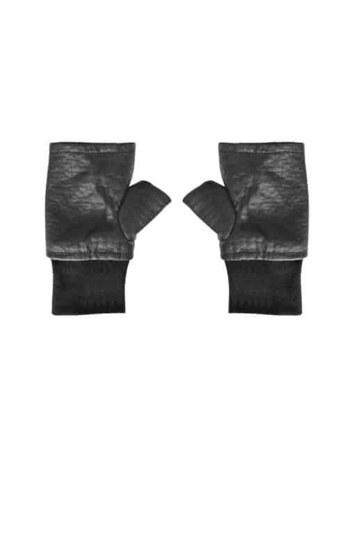 ribbed gloves faux leather 21898