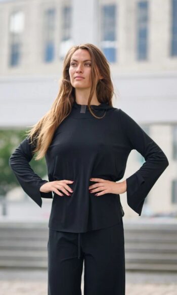 Hoodie blouse 96096 zwart