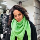 Sjaal driehoek 82x125x208cm 80%visc,20% wol groen